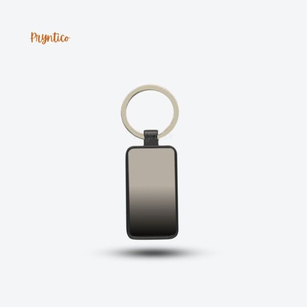 Silver Stainless Steel Rectangle Keychain - Image 2