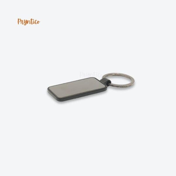 Silver Stainless Steel Rectangle Keychain - Image 3