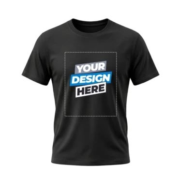 Pryntico Black T-shirt Front Mockup Design