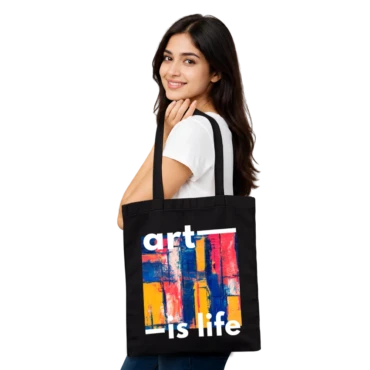 Pryntico Black Tote Bag Design 3