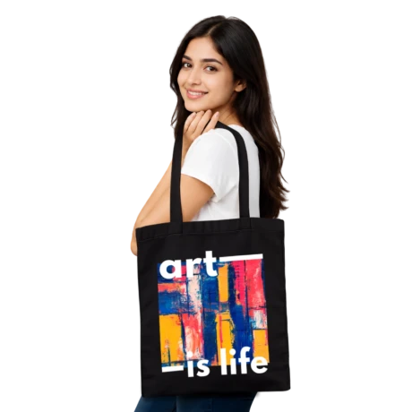 Pryntico Black Tote Bag Design 3